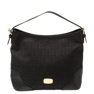 Michael Kors Black Signature Canvas and Leather Millbrook Hobo